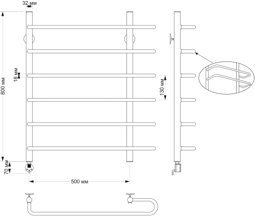 41 030 руб. Полотенцесушитель электрический Secado Венеция 2 50х80 (32/18) R фото 3 Полотенцесушитель электрический Secado Венеция 2 50х80 (32/18) R фото 3