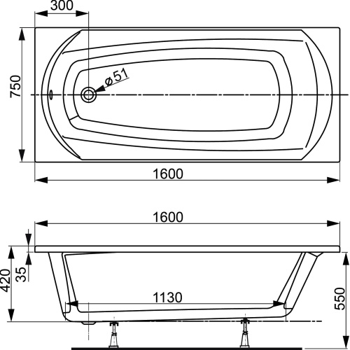 Акриловая ванна Vagnerplast Ebony 160x75 ультра белый фото 7