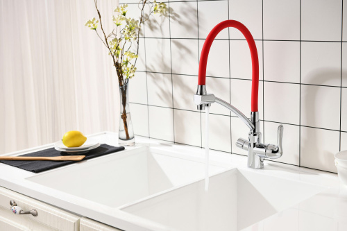 Смеситель Lemark Comfort LM3070C-Red для кухонной мойки фото 2