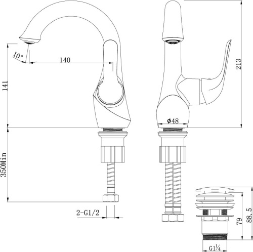 Смеситель Lemark Swan LM5406BG для раковины фото 6