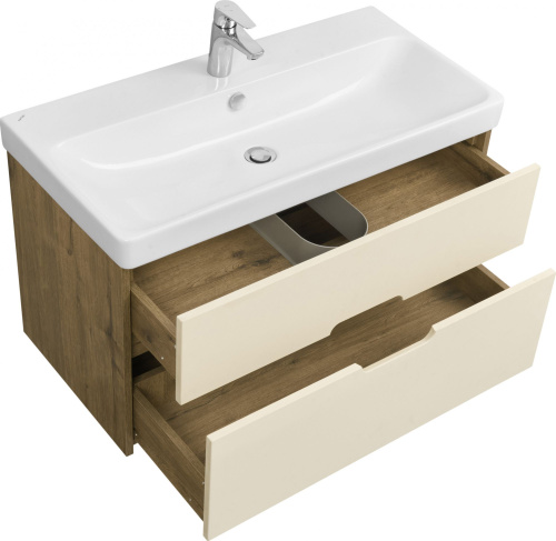 Мебель для ванной AQUATON Оливия 90 бежевый/дуб велл фото 12