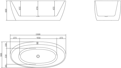 Акриловая ванна BelBagno BB404-1500-800 150x80 фото 3