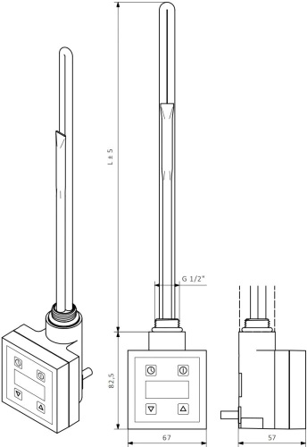 Полотенцесушитель электрический Secado Корсико 1 100x50, ТЭН КТХ 4, черный матовый, R фото 5