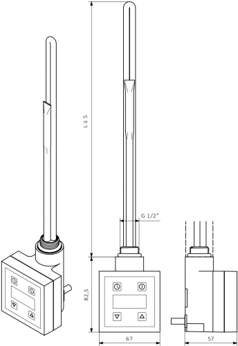 Полотенцесушитель электрический Secado Комано 2 80x50, ТЭН КТХ 4, черный матовый, R фото 5