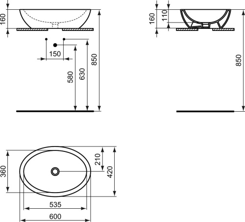 Раковина Ideal Standard Strada K078401 60 см фото 4