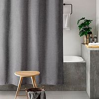 Штора для ванной Carnation Home Fashions Linen Grey LIN240GR 240х200 см, серая