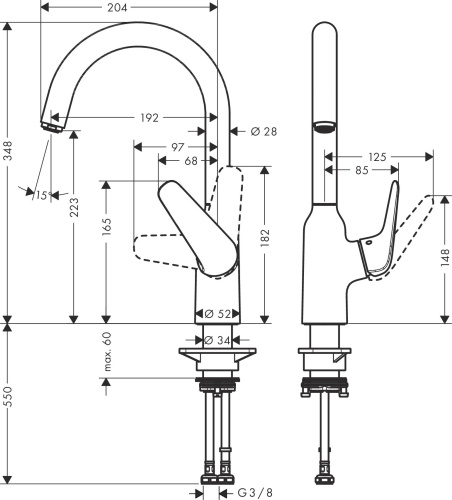 31 820 руб. Смеситель Hansgrohe Focus M42 71802000 для кухонной мойки, хром фото 4 Смеситель Hansgrohe Focus M42 71802000 для кухонной мойки, хром фото 4