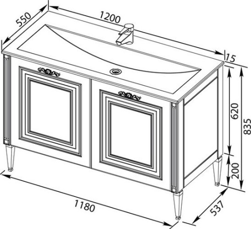 Мебель для ванной Aquanet Паола 120 белая фото 7