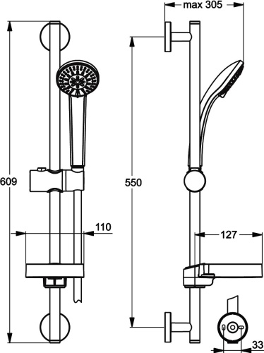 Душевой гарнитур Ideal Standard IdealRain B9503AA фото 4