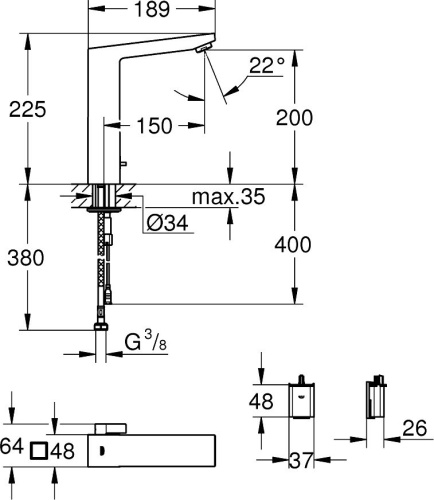 Смеситель Grohe Eurocube E 36441000 для раковины, хром фото 5