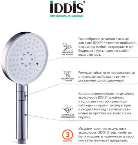 Душевая лейка IDDIS Swipe SWI3F00i18 фото 5