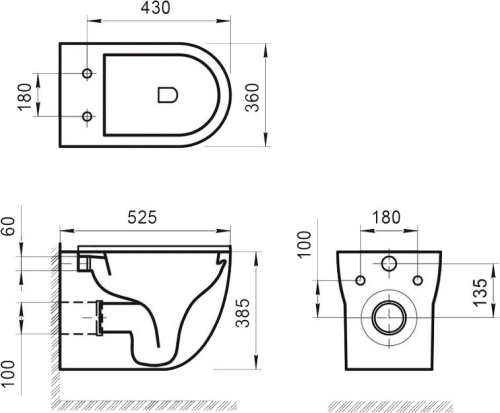 Унитаз подвесной BelBagno Onda BB066CHR фото 3