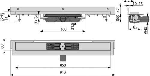 Душевой лоток AlcaPlast APZ104-850 без решетки фото 2