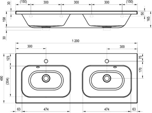Раковина Ravak Chrome 120 двойная фото 3