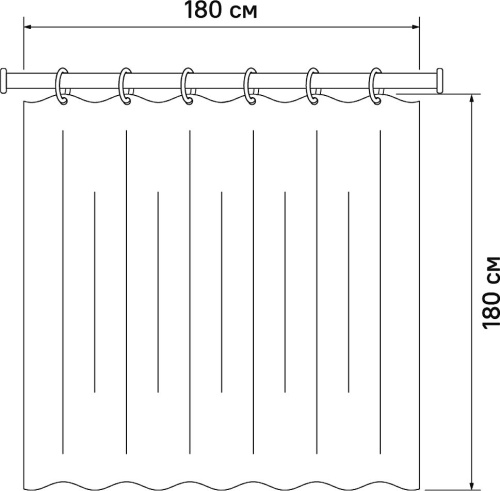 Штора для ванной IDDIS Promo P27PV11i11 180х180 фото 2