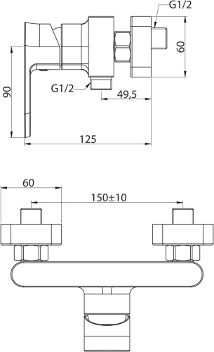 Смеситель BelBagno Terra TER ESDM CRM для душа фото 2