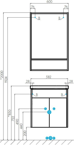 Мебель для ванной AQUATON Флай 60 дуб крафт фото 7