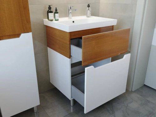 Мебель для ванной Sanstar Valencia 80, напольная, орех ноче эко, белый фото 4