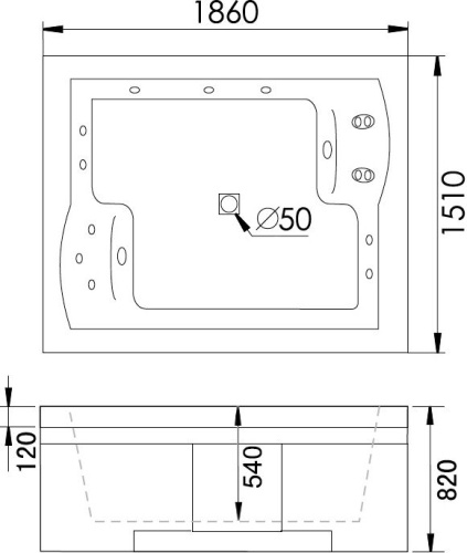 Акриловая ванна Gemy G9052 II K L фото 6