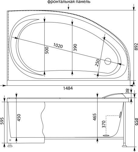 Акриловая ванна Aquanet Maldiva 00205445 150x90 R с каркасом фото 10