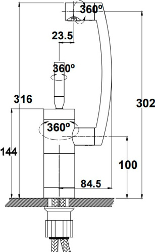 Смеситель Kaiser Merkur 27033 для кухонной мойки фото 2
