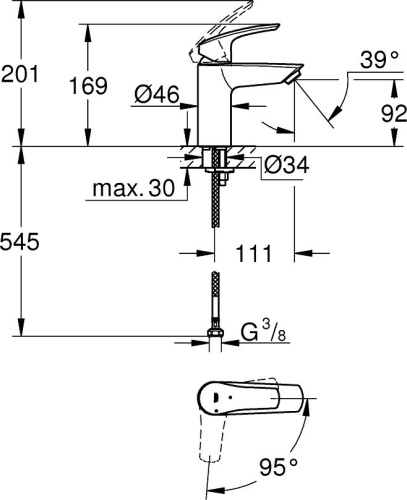 Смеситель Grohe Eurosmart 23974003 для раковины фото 4