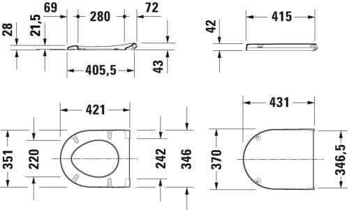 Унитаз подвесной Duravit Starck 3 2225090000 фото 3