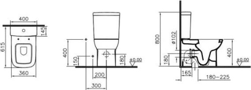 Унитаз-компакт VitrA S20 9800B003-7205 с бидеткой фото 5