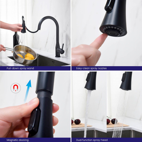 Смеситель Timo Saona 2336/03FL для кухонной мойки, черный фото 10