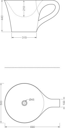 Раковина ArtCeram Cup OSL005 фото 4