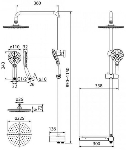 Душевая стойка IDDIS Ray RAYSW3Fi76 фото 6