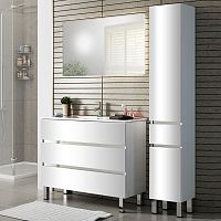 Тумба с раковиной Sanvit Кубэ-3 75 белый глянец