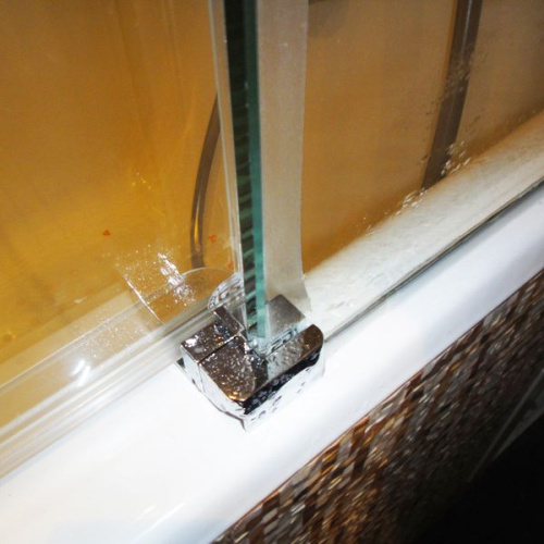 Шторка на ванну GuteWetter Slide Pearl GV-862 правая 85 см стекло бесцветное, профиль хром фото 7