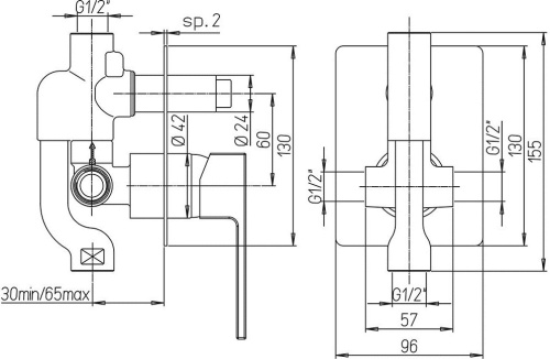 Смеситель Paini Dax 84CR6911R С ВНУТРЕННЕЙ ЧАСТЬЮ, для душа фото 2