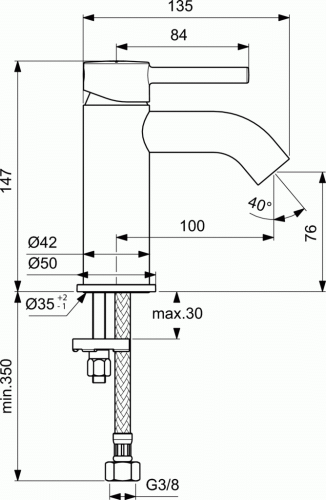 Смеситель Ideal Standard Ceraline BC268AA для раковины фото 4