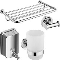 Набор Ideal Standard IOM I1004AA Стакан + Крючок + Диспенсер для мыла + Полка для полотенец, хром