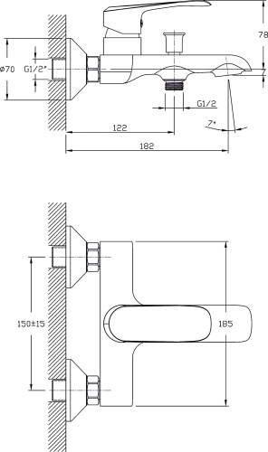 8 700 руб. Смеситель Rush Gozo GZ3735-44 для ванны с душем фото 5 Смеситель Rush Gozo GZ3735-44 для ванны с душем фото 5