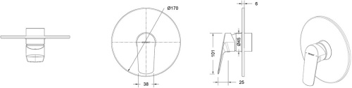 Смеситель Bravat Rhein PB8429564BW-ENG для душа фото 2