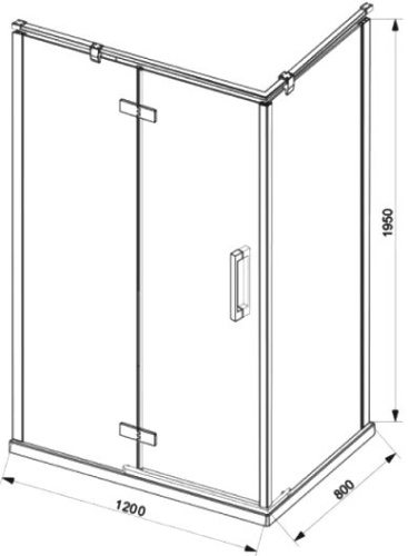 Душевой уголок Bravat Blackline 120х80х195, L фото 6