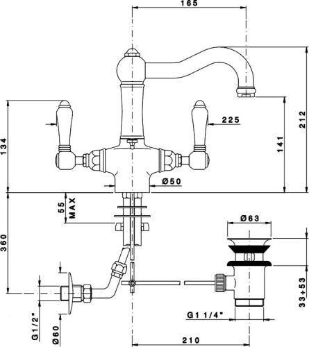 Смеситель Nicolazzi Tradizionale 1432CR78 для раковины фото 4