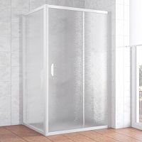 Душевой уголок Vegas Glass ZP+ZPV 120*100 01 02 профиль белый, стекло шиншилла