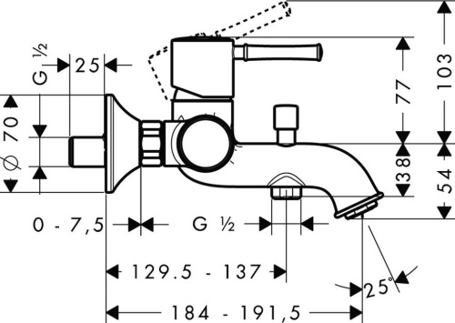 Смеситель Hansgrohe Talis Classic 14140000 для ванны с душем фото 4