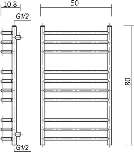 Полотенцесушитель водяной Domoterm Лаура П10 50x80, античная бронза фото 6