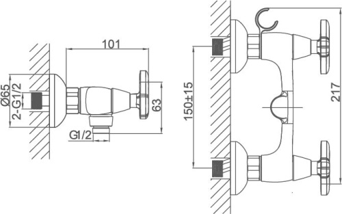 Смеситель D&K Hessen Grimm DA1383141 для душа фото 4