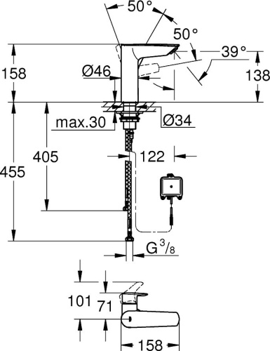 Смеситель Grohe Eurosmart 23975003 для раковины фото 5