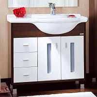Мебель для ванной Бриклаер Бали 90 венге, белый глянец, R