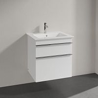 Тумба с раковиной Villeroy & Boch Venticello 55 glossy white, с ручками хром