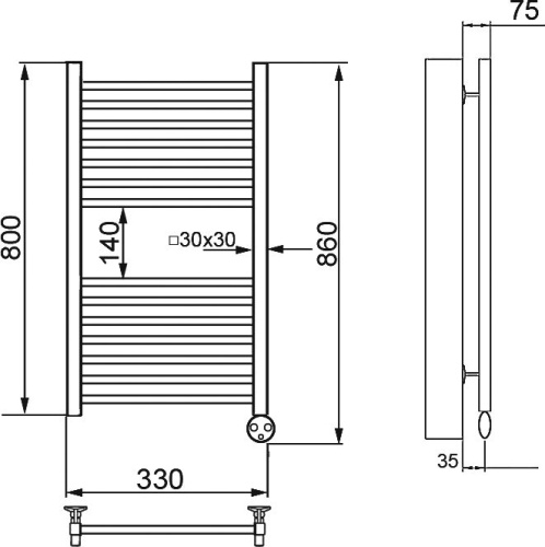 Полотенцесушитель электрический Ника Modern ЛМ-2 80/30 хром фото 4