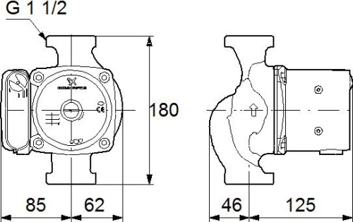 Циркуляционный насос Grundfos UPS 25-80 180 фото 2