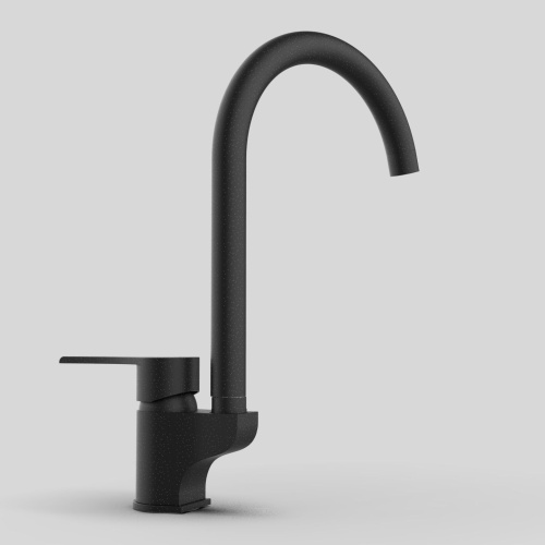 Смеситель GPD Atros MTE65-SG для кухонной мойки, черный фото 5